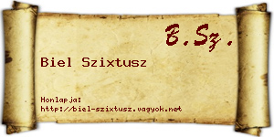 Biel Szixtusz névjegykártya